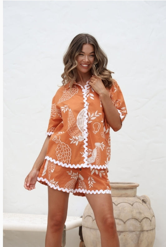 Riviera Ric Rac Set Rust